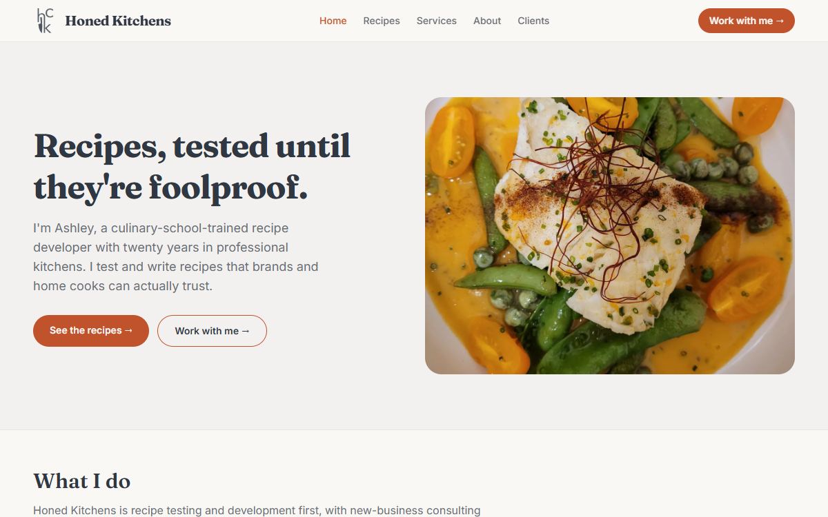 Home page of honedkitchens.com